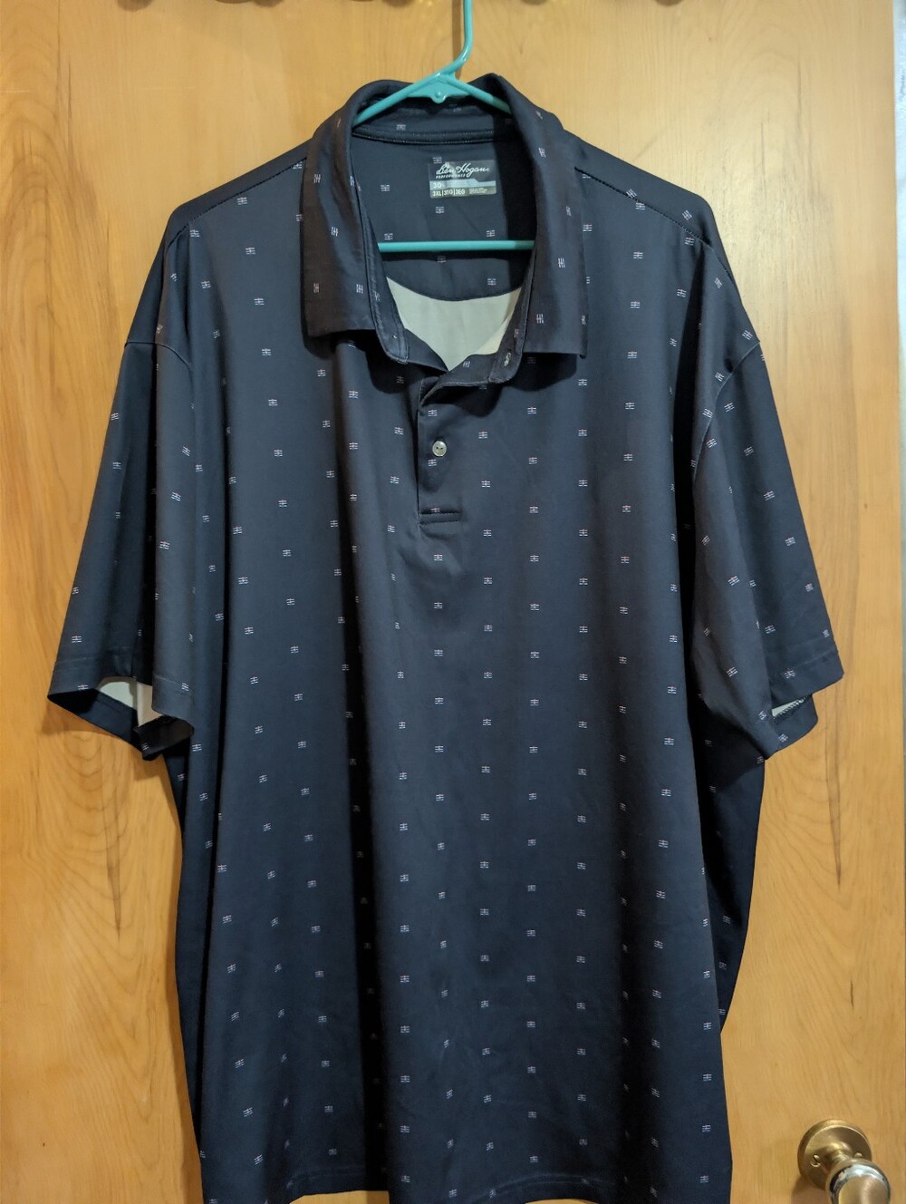 Hogan Men's Dark Navy Polo with Tiny Light Gray Motif